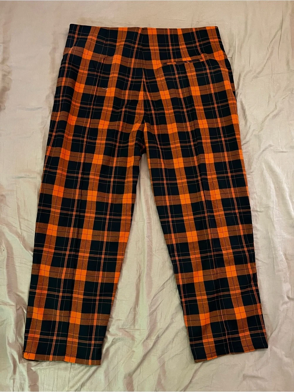 Collectif Orange & Black Plaid Trousers